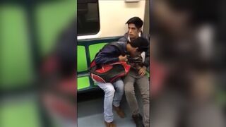 Wankers and suckers, in train, or metro. Short compilation. - 11 image
