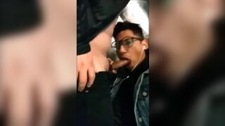 Wankers and suckers, in train, or metro. Short compilation. - 3 image