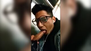 Wankers and suckers, in train, or metro. Short compilation. - 4 image