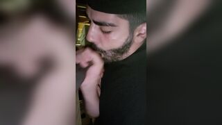 Sucking daddy's BBC on his lunch break and begging for his cum - 2 image