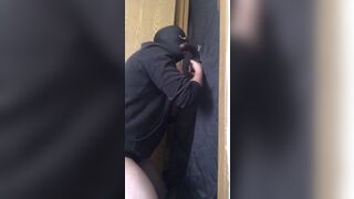 Sucking a Big Thick Load out of BBC at GloryHole - 2 image