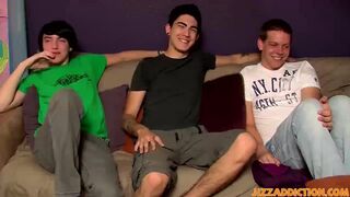 Three inexperienced man dicksucking and analfucking after interview - 2 image