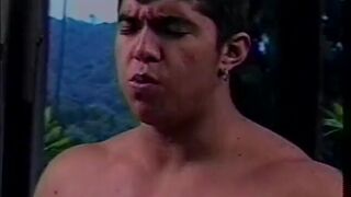 Hot guy takes a long Brazilian cock down his throat on knees - 14 image
