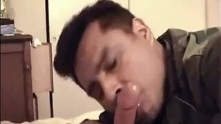 Young Military Boy Sucking Cock Eating Cums in Naval Base - 2 image