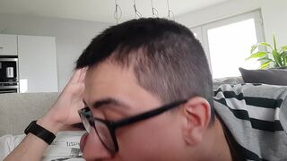 latino roommate getting fat cock sucked and cum in mouth by slutty asian teen - 5 image