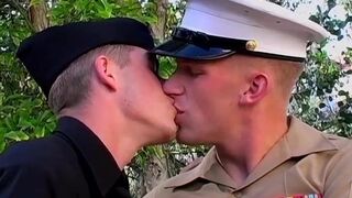 Marine officer fucks cute private in nature - 1 image