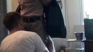 Gay guy sucks cops dick and gets his cock sucked then fucks - 3 image