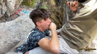 LetThemWatch Hot Twink Jay Magnus Raw Juven Fucked WaterFALL Public blowjob fuck Almost Caught! - 6 image