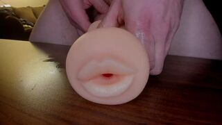 Mouth and ass toy fuck and cum out of mouth - 4 image