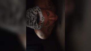 Gloryhole meetup Sexy tattoo muscle guy giving you a show while he gets his cock sucked through hole - 13 image
