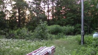 Stroking my Hard Cock while sitting on my Porch