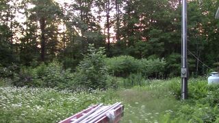 Stroking my Hard Cock while sitting on my Porch