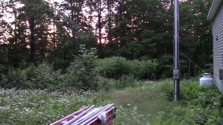 Stroking my Hard Cock while sitting on my Porch