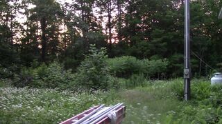 Stroking my Hard Cock while sitting on my Porch