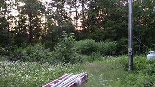 Stroking my Hard Cock while sitting on my Porch