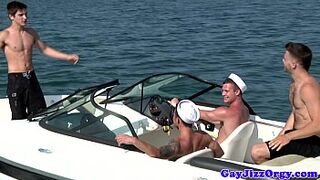 Gay sailor outdoor orgy with Chip Young - 1 image