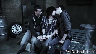 Three young gays making out before anal pounding hardcore - 2 image