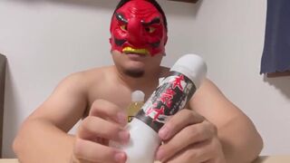 Japanese chubby guy sucked a dildo and made ejaculate! - 7 image