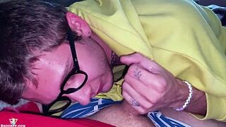 POV Boyfriend in Glasses Unfathomable Engulfing My Rod after College - 1 image