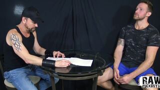 RawFuckBoys Tattooed muscle jock sucked by blindfolded bottom - 2 image