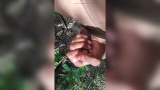 BBC alone in forest very hard masturbating - 9 image