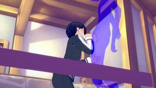 Sword Art Online Yaoi - Kirito Blowjob with cumshot in his mouth - Japanese Asian manga anime game porn gay - 14 image