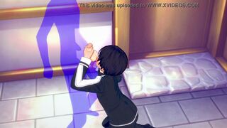 Sword Art Online Yaoi - Kirito Blowjob with cumshot in his mouth - Japanese Asian manga anime game porn gay - 8 image