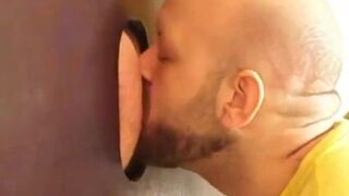 Hot sucking action at the homemade glory hole 8 - 10 image