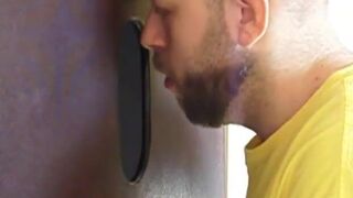 Hot sucking action at the homemade glory hole 8 - 13 image