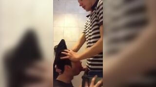 University Bathroom Face Fucking and Cum Swallowing - 13 image