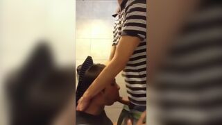 University Bathroom Face Fucking and Cum Swallowing - 4 image