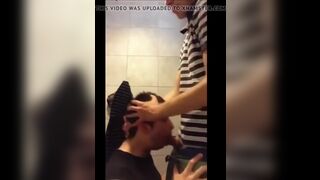 University Bathroom Face Fucking and Cum Swallowing - 7 image