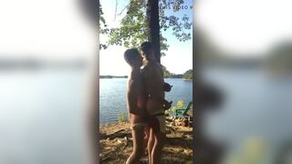 Two hot guys fucking in the woods.