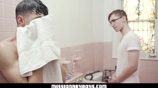 MormonBoyz - Hung Missionary Stud Gets Fucked In The Shower By Another Boy