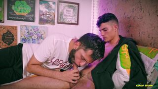 Camilo Brown Giving Intense Blowjob to Hot Twink Andres Zp Causing Massive Cumshots - 12 image