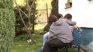 Nixon, Picardo and White fuck outdoor