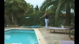 Two Horny Twinks Blow Their Big Dicks and Lick Shaved Asses Outdoor on the Sunbed - 1 image