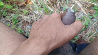 Masturbating on forest outside - 2 image