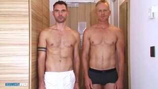 handsome muscled guys with big dick in a shower - 3 image