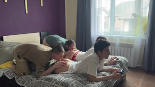 Together with My Stepfather, I Fuck My Console-playing Friends - 12 image