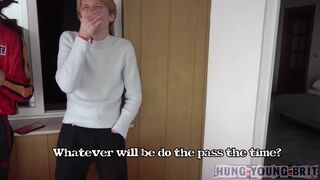 Ultimate stunning Hung young Lads take turns on Blonde cute twink with their Enormous Cocks - 4 image