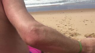 Horny at beach and found a guy to make me cum