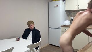 A Friend Came in, Saw Me Naked and Got an Erection - Deep Blowjob, Ass Fucking Part 1