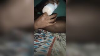 Cumshot at midnight - Desi panda gets excited and masturbating and using sex toys