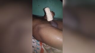 Cumshot at midnight - Desi panda gets excited and masturbating and using sex toys