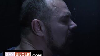 Stepdad tricked into deepthroating huge cock of his taboo teen stepson