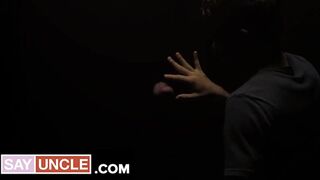 Stepdad tricked into deepthroating huge cock of his taboo teen stepson