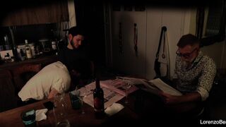 Leandro Bellmer & Lorenzo Bernini's wild bisexual roleplay with a grandpa in front of them