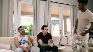 Jayden Marcos, Ty Santana & Carter Woods get off on watching porn & banging a hot interracial threesome