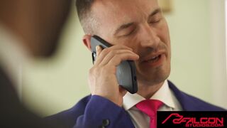 Derek Kage, Drew Valentino, Grant Ducati, and Seth Peterson have a wild orgy with wrecked holes and cum-hungry hunk